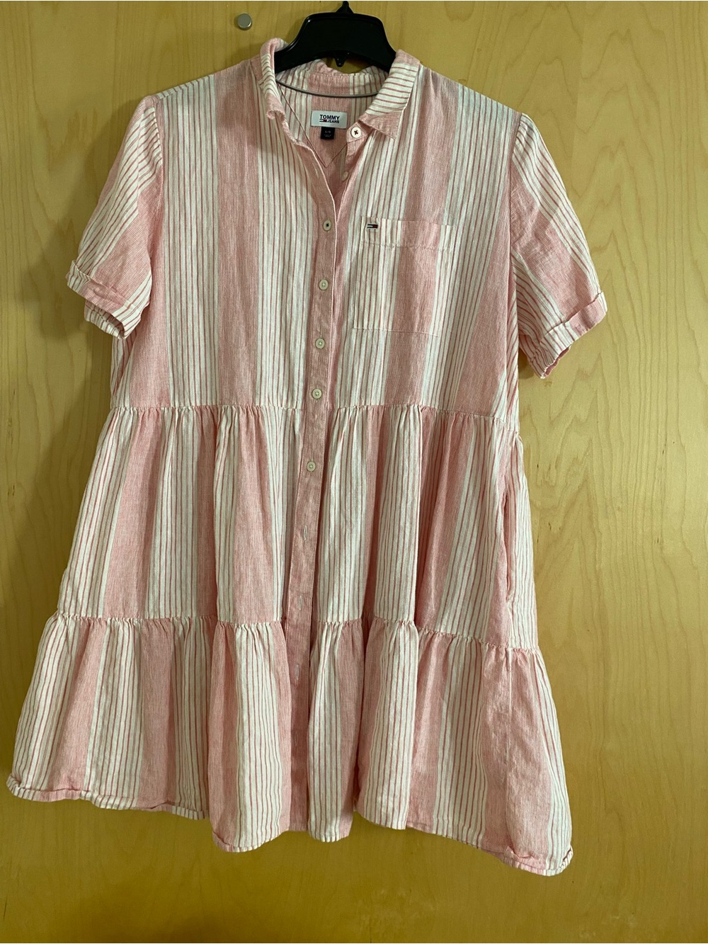 Tommy Hilfiger Pink and White Striped Mini Dress